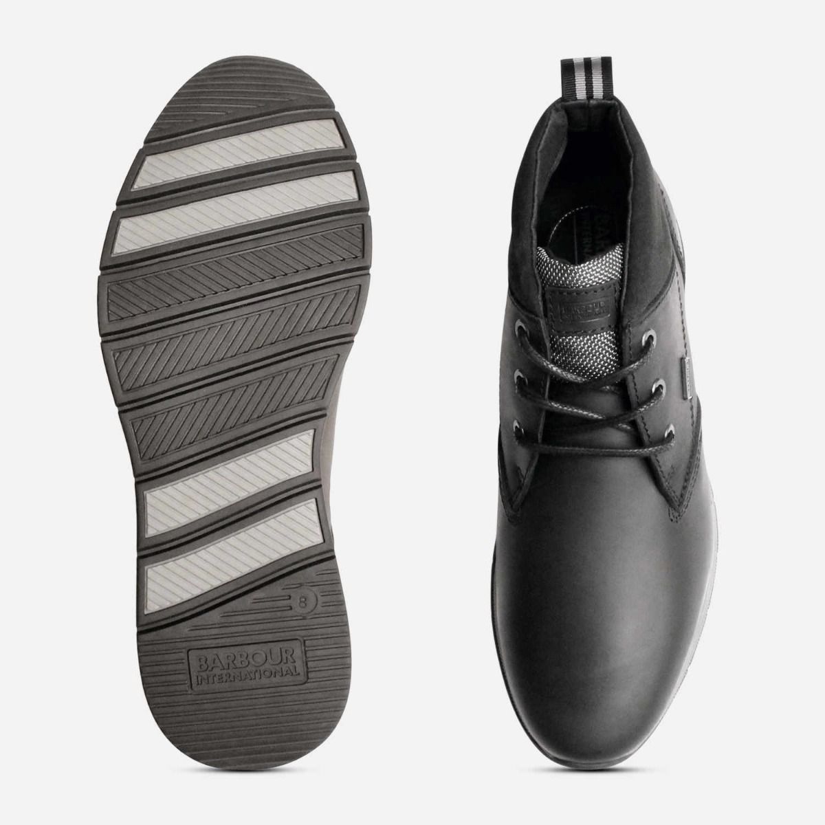 Barbour International Matt Black Leather Designer Demi Boot