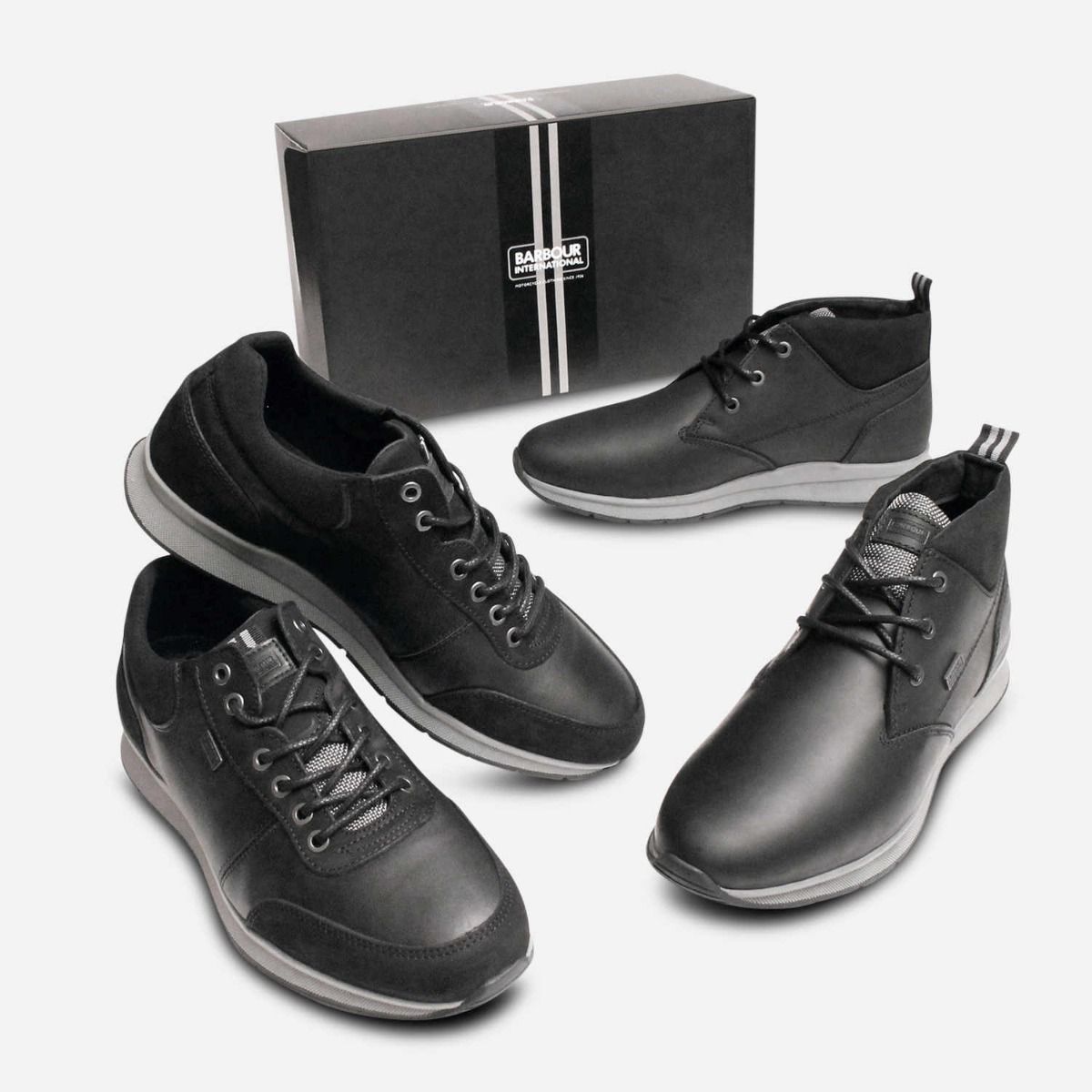 Barbour International Matt Black Leather Designer Demi Boot