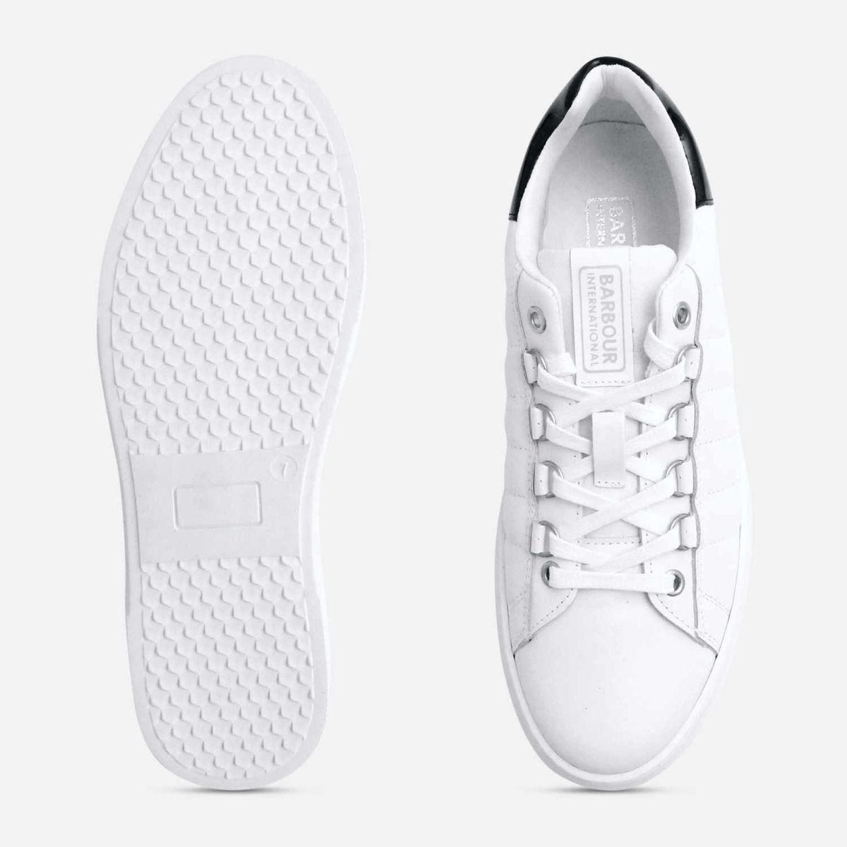 Barbour International Premium White Leather Training Shoe