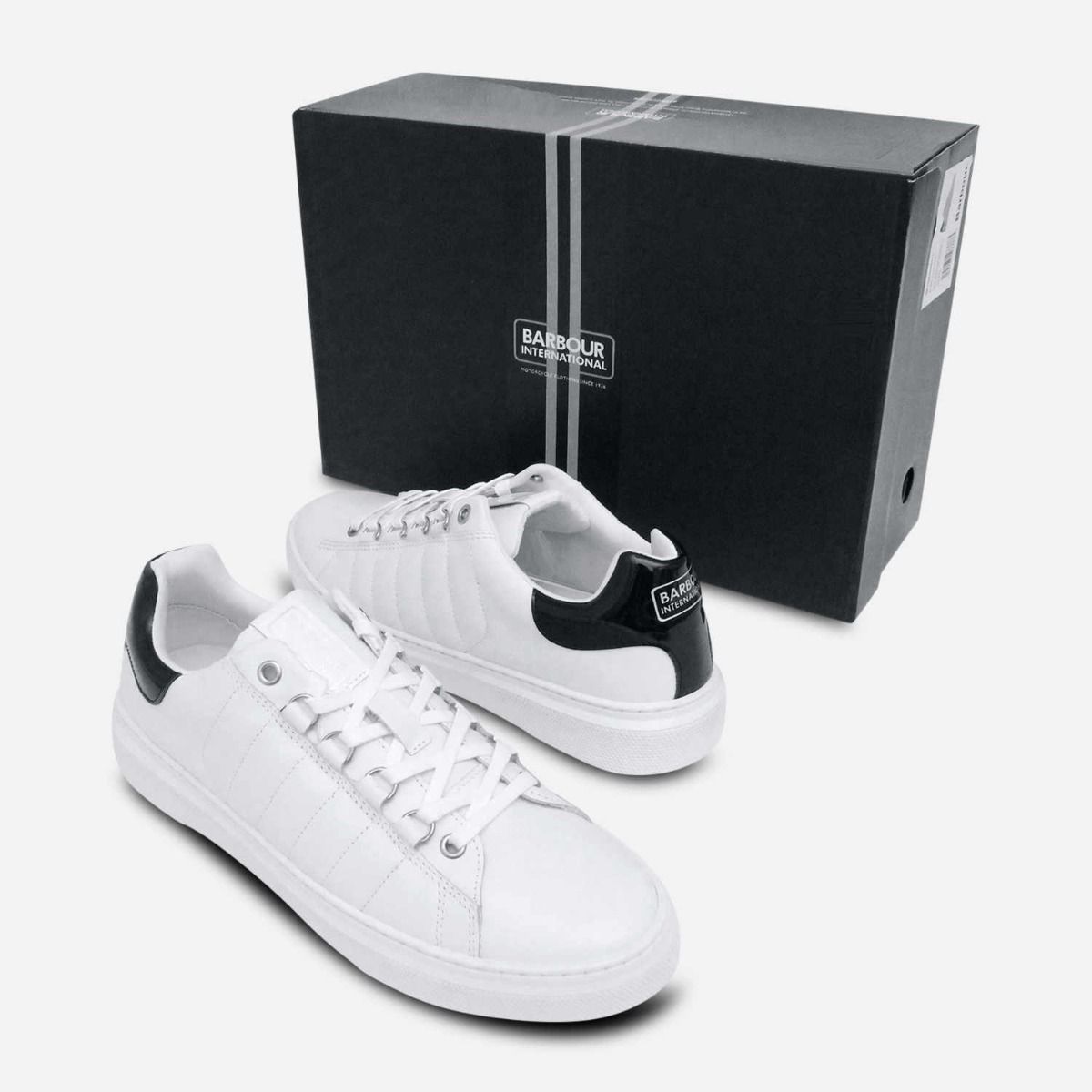 Barbour International Premium White Leather Training Shoe