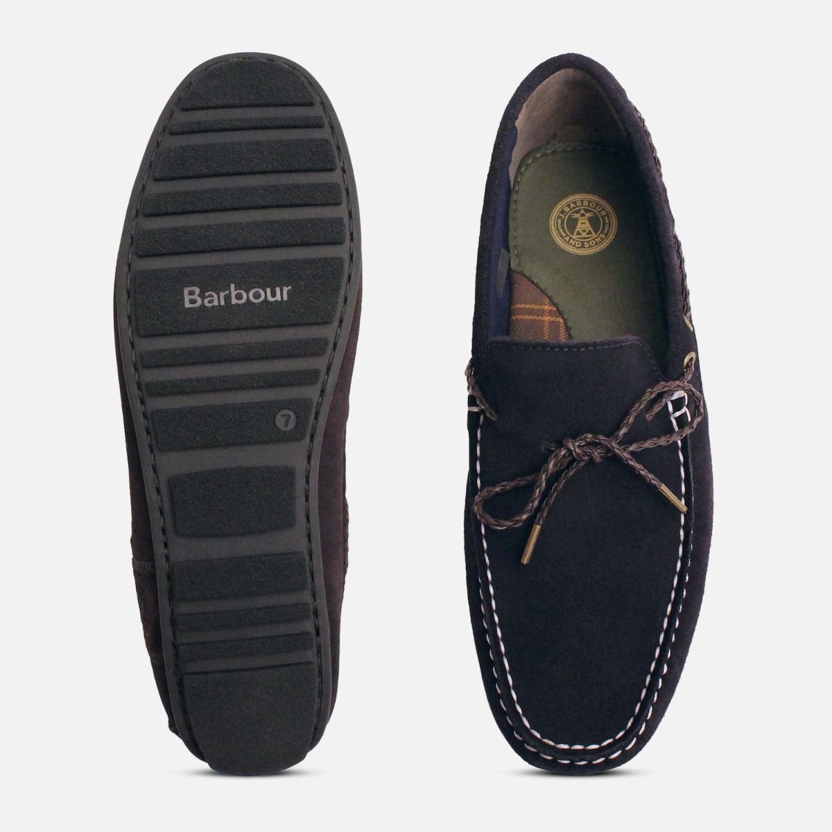 Barbour Dark Navy Blue Suede Driving Shoe Moccasins