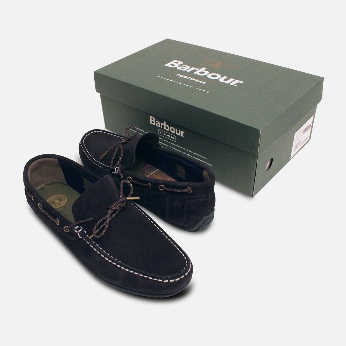 Barbour Dark Navy Blue Suede Driving Shoe Moccasins