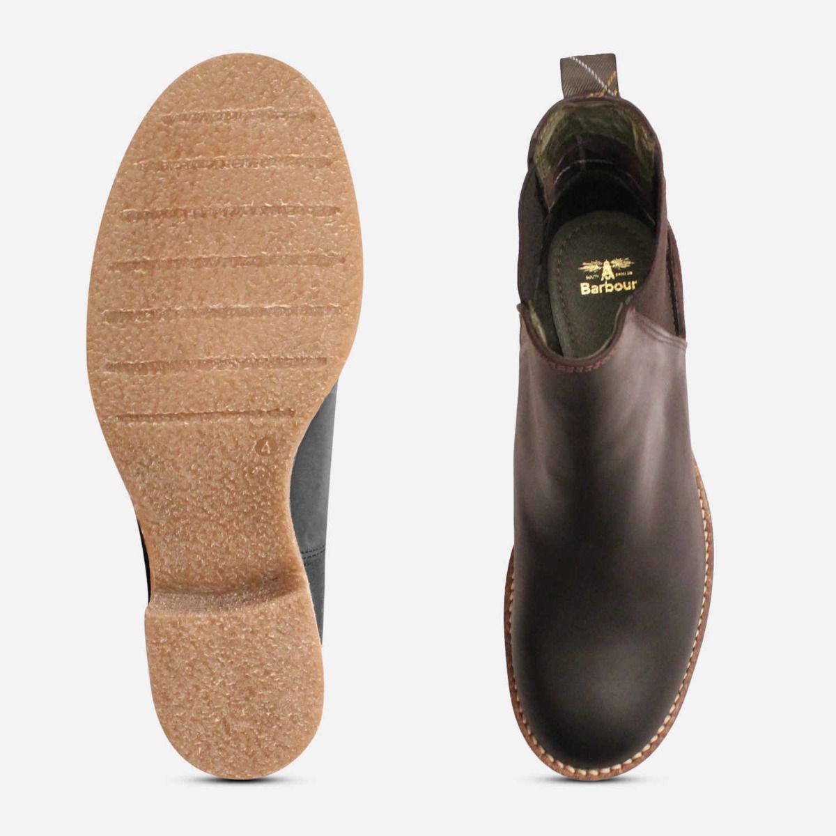 Barbour Heeled Keren Ankle Chelsea Boots in Waxy Dark Brown