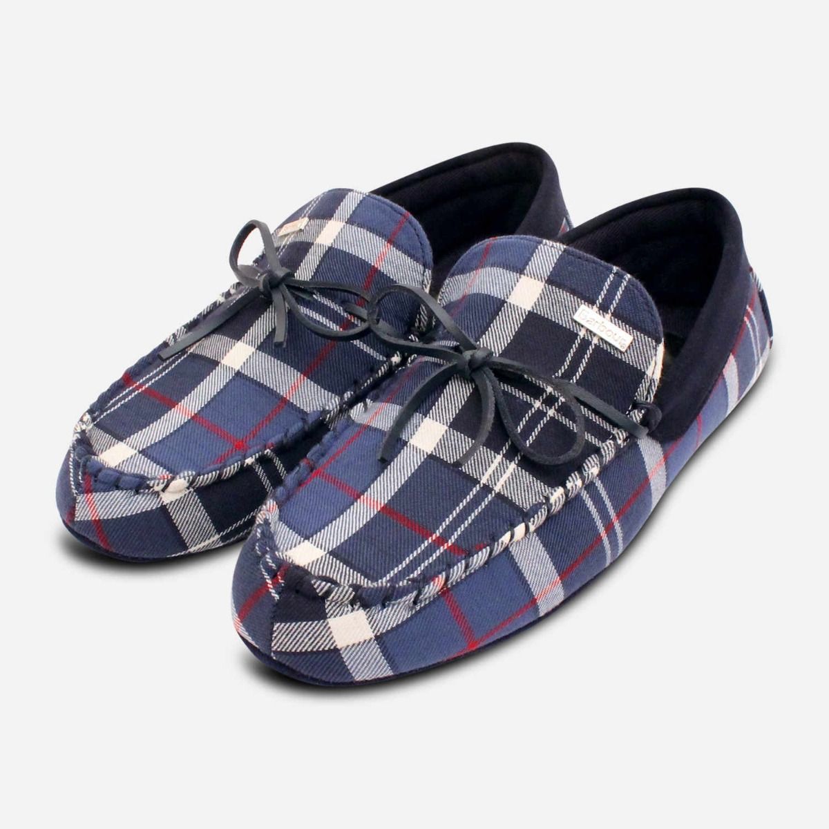 Barbour Suede Moccasin Slippers Gray Tartan Plaid Lined Men\'s 10 Preppy Luxury Barbour Mens Red Tartan Fur Lined Slippers main image 4