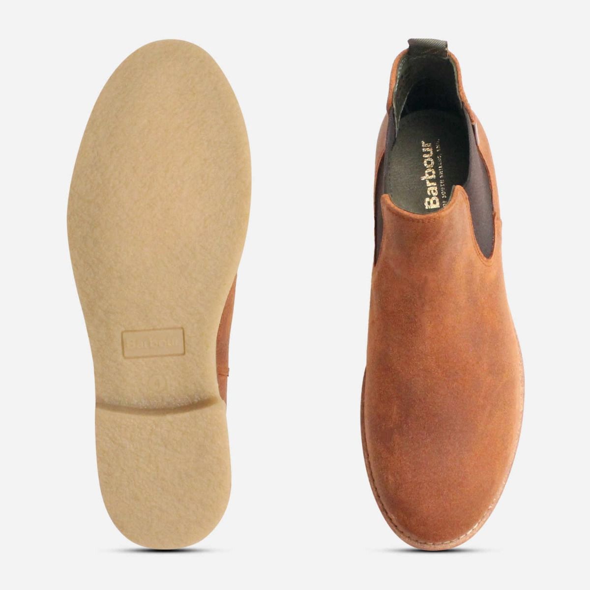 Barbour Round Toe Designer Waxy Nubuck Chelsea Boots