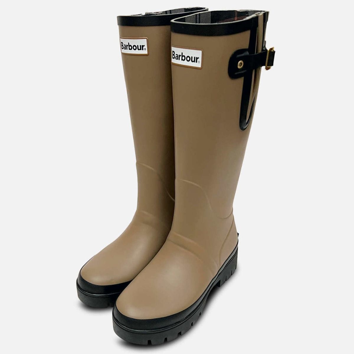 Barbour Leighton II Putty Full Length Wellington Boots display picture 3