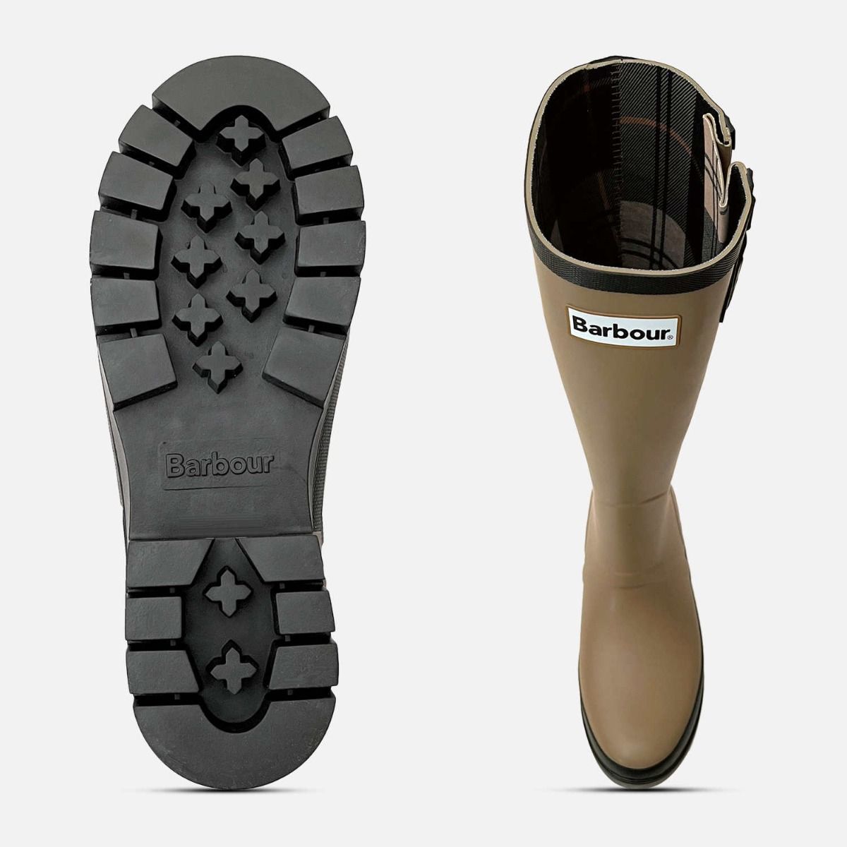 Barbour Leighton II Putty Full Length Wellington Boots