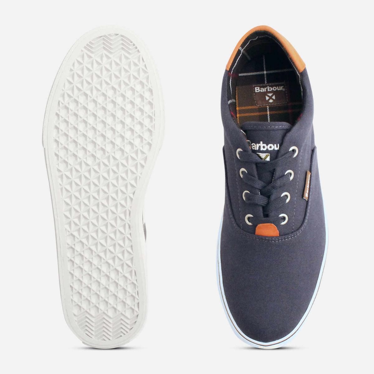 Barbour Designer Canvas Training Shoe in Navy Blue
