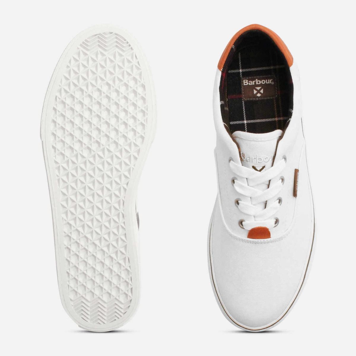 Barbour Designer Canvas Training Shoes in Off White