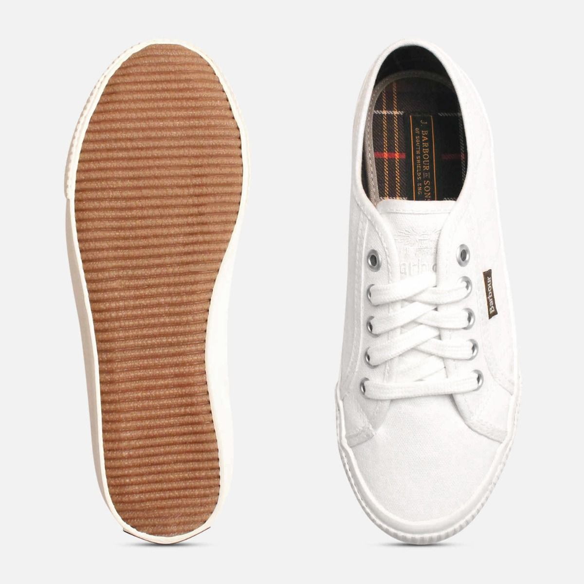 Barbour Designer Luna II White Canvas Training Shoes