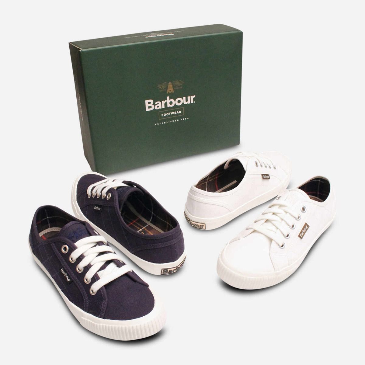 Barbour Designer Luna II White Canvas Training Shoes