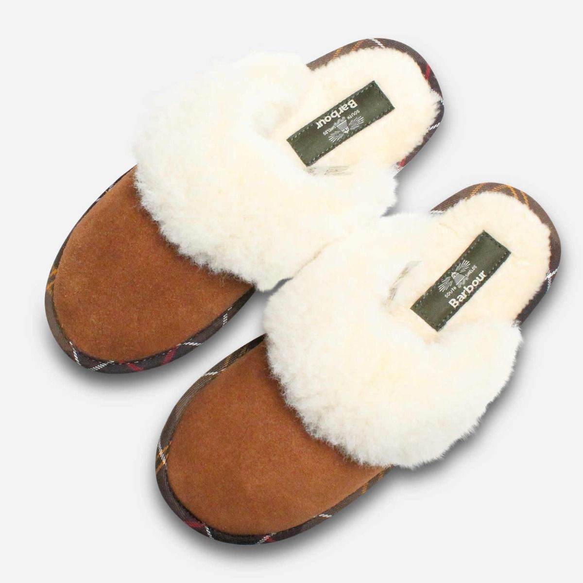 Barbour Warm Lydia 3 Mules in Camel Brown Suede