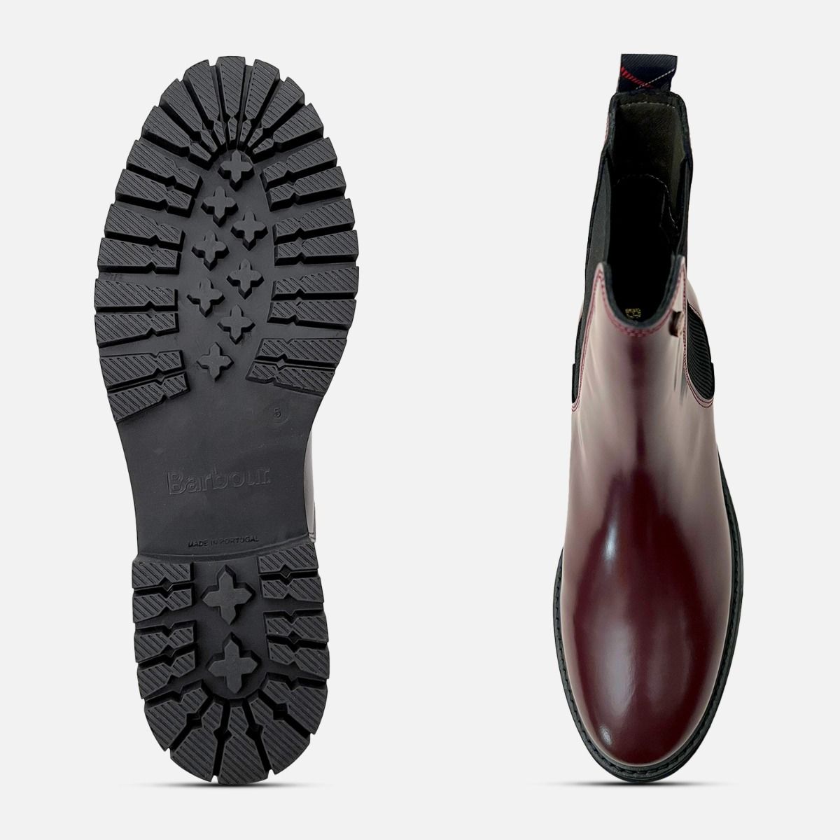 Barbour Designer Cherry Polished Leather Chelsea Boots