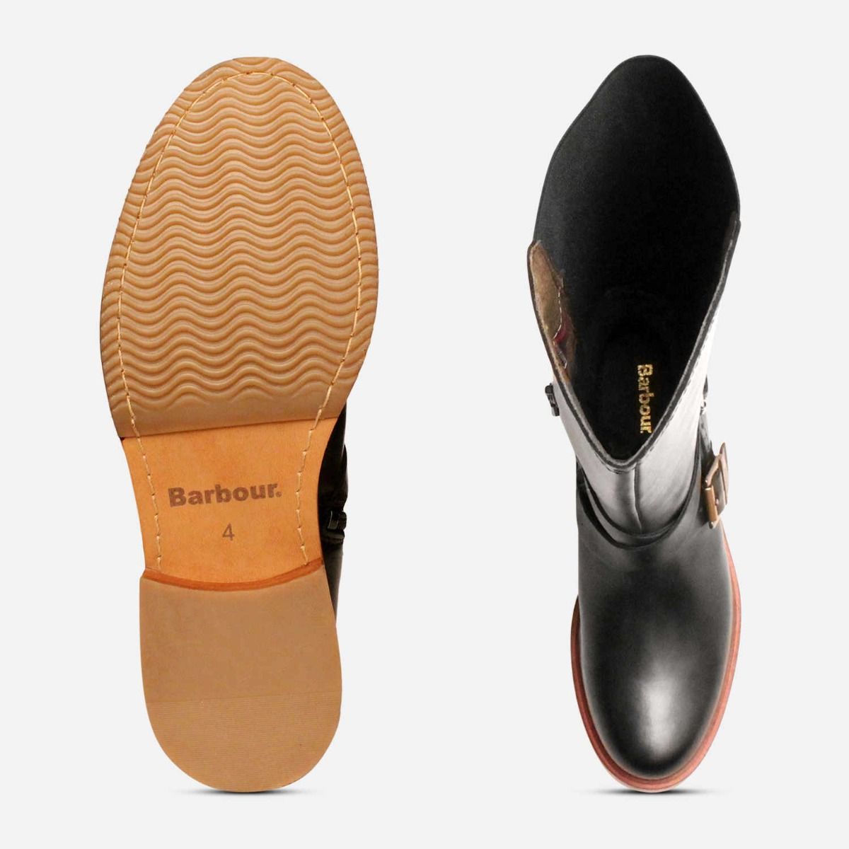 Barbour Knee High Mary Twin Buckle Boots in Black