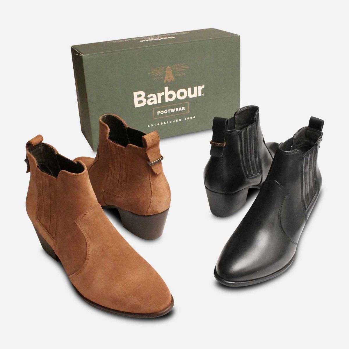 Barbour Cuban Heel Womens Matilde Chelsea Boots in Black