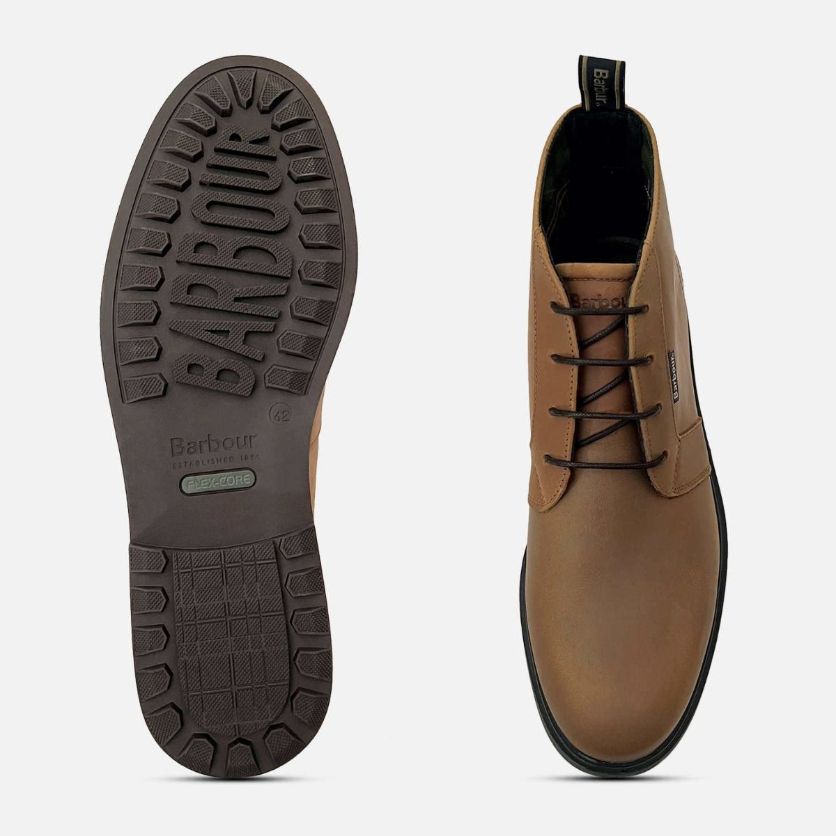 Barbour Waxy Light Brown Meays II Rubber Sole Boots