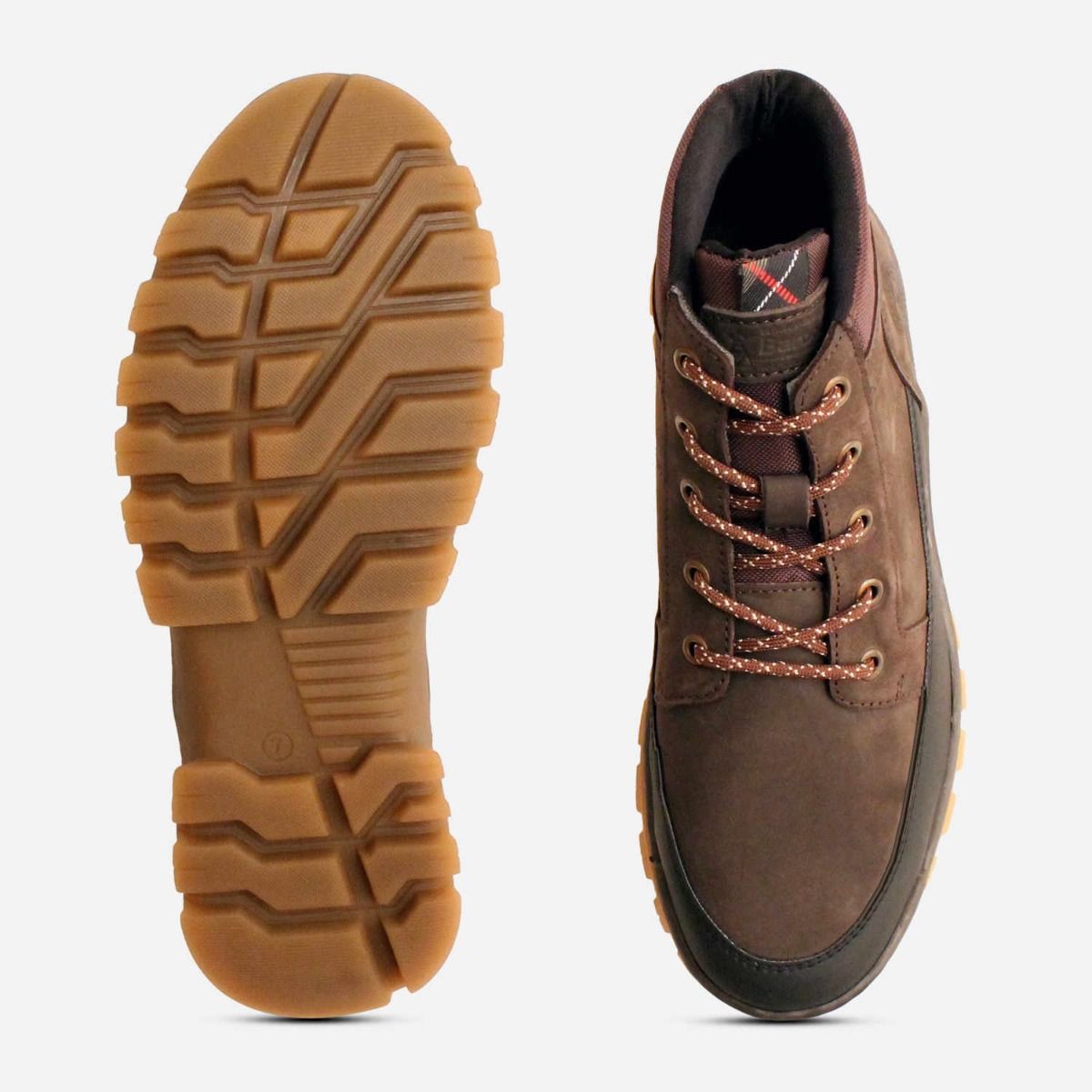 Barbour Brown Lace Up Walking Boots with Rubber Sole