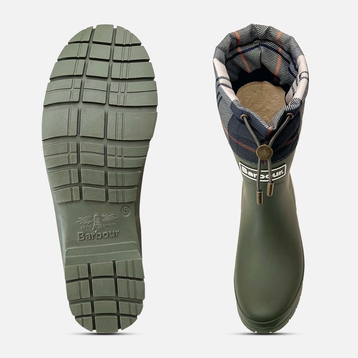 Barbour Warm Lined Olive Green Mowbray Waterproof Welly