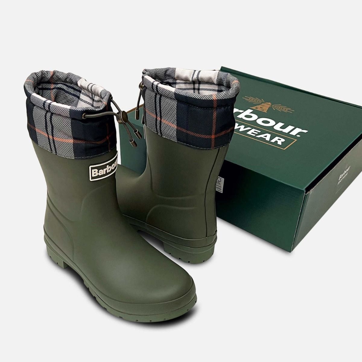 Barbour Warm Lined Olive Green Mowbray Waterproof Welly