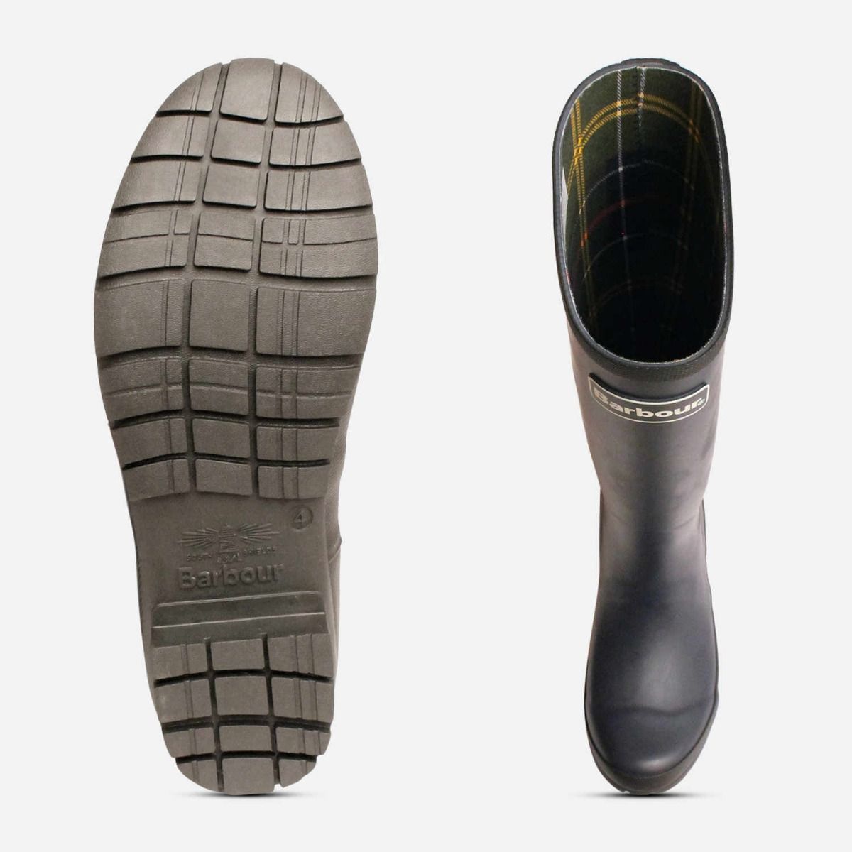 Barbour Abbey Waterproof Wellies in Navy Blue Rubber