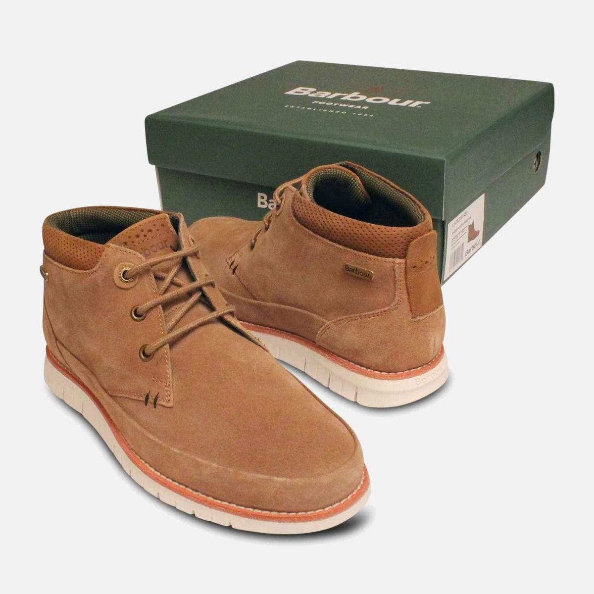 Barbour Nelson III Lightweight Light Sand Suede Boots