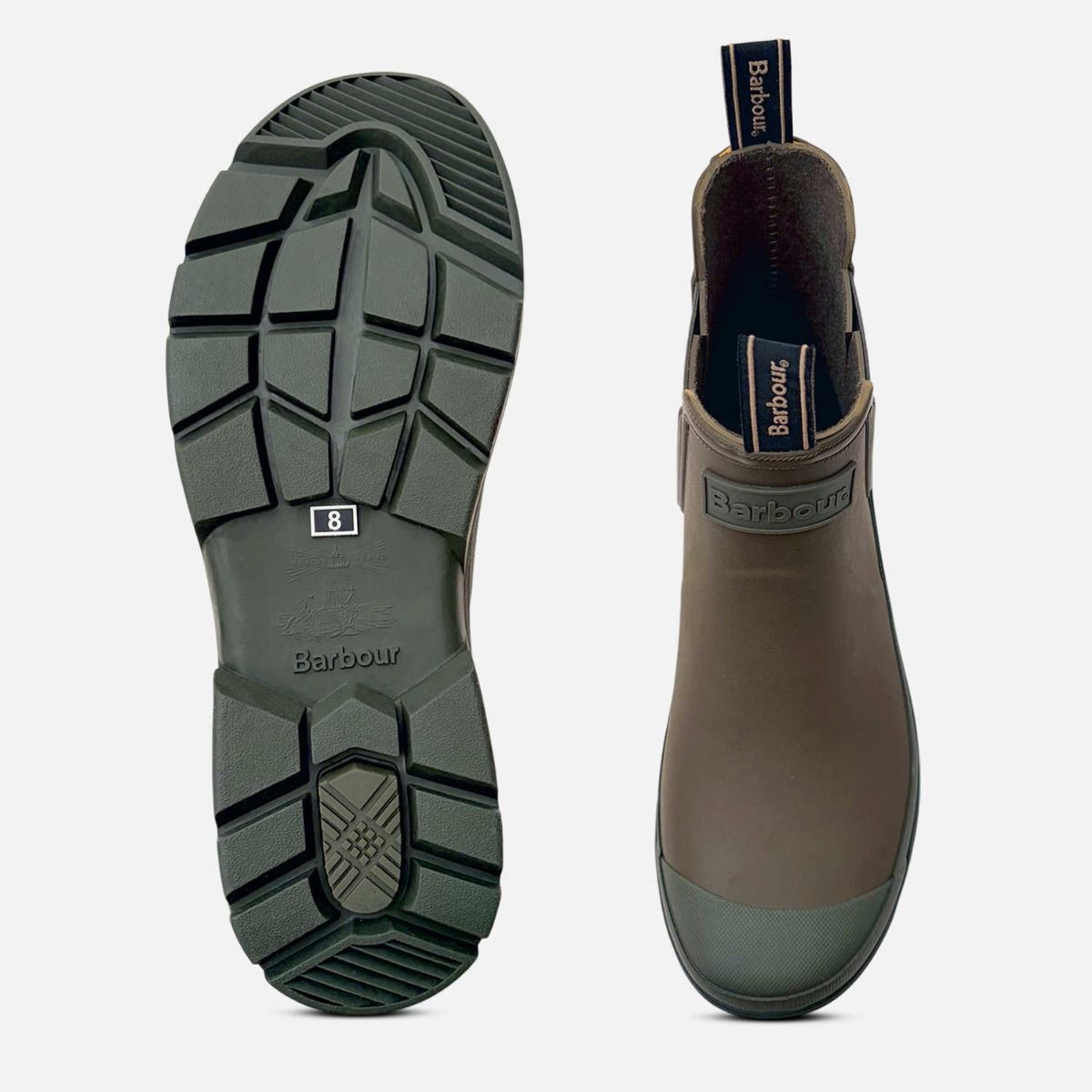 Barbour Moss Green Waterproof Walking Wellies for Men