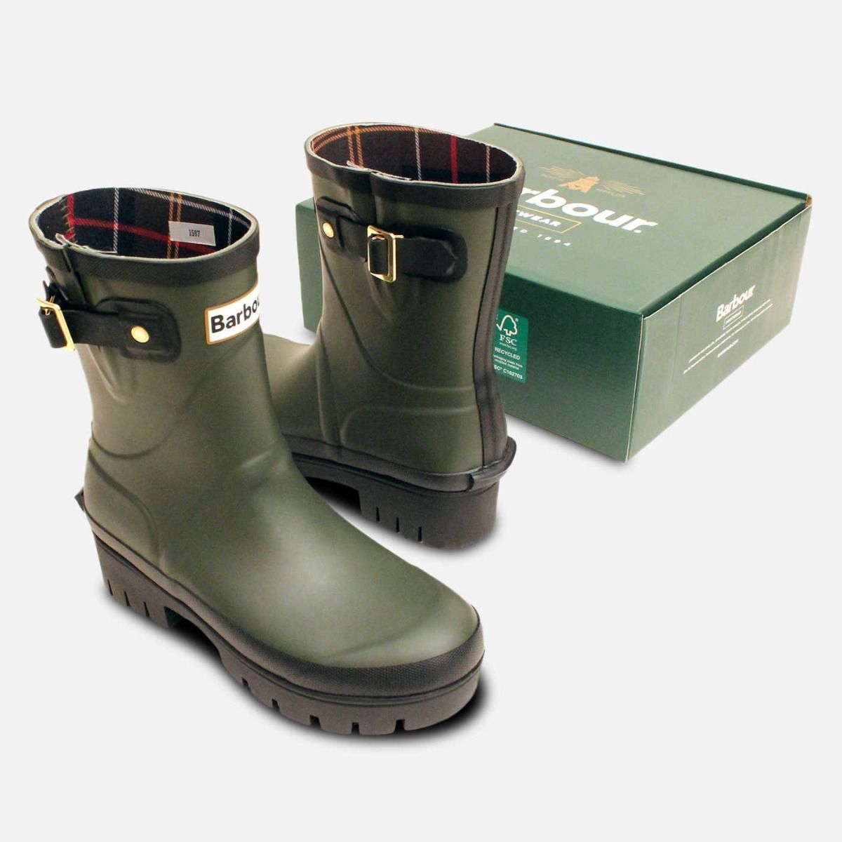 Barbour Raelynn II Olive Waterproof Buckle Boot Wellies