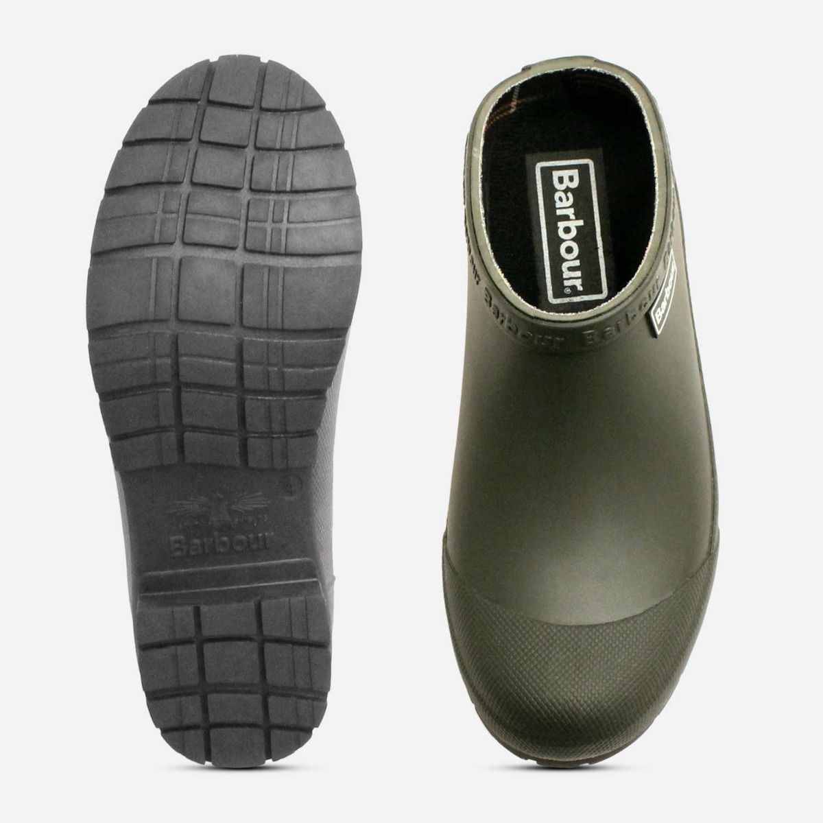 Barbour Olive Green Womens Slip On Clog Shoes