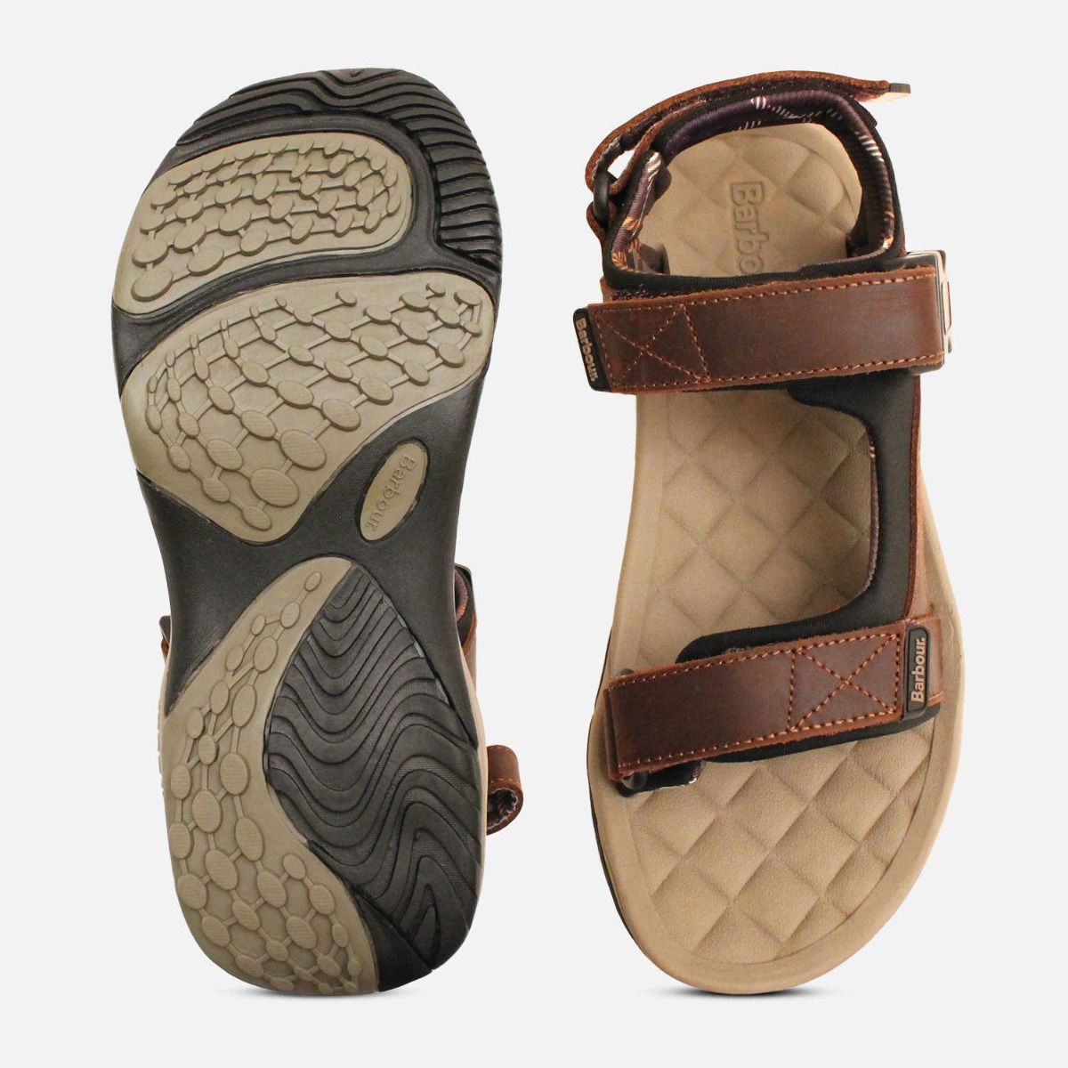 Barbour Brown Waxy Mens Comfort Trekking Sandals