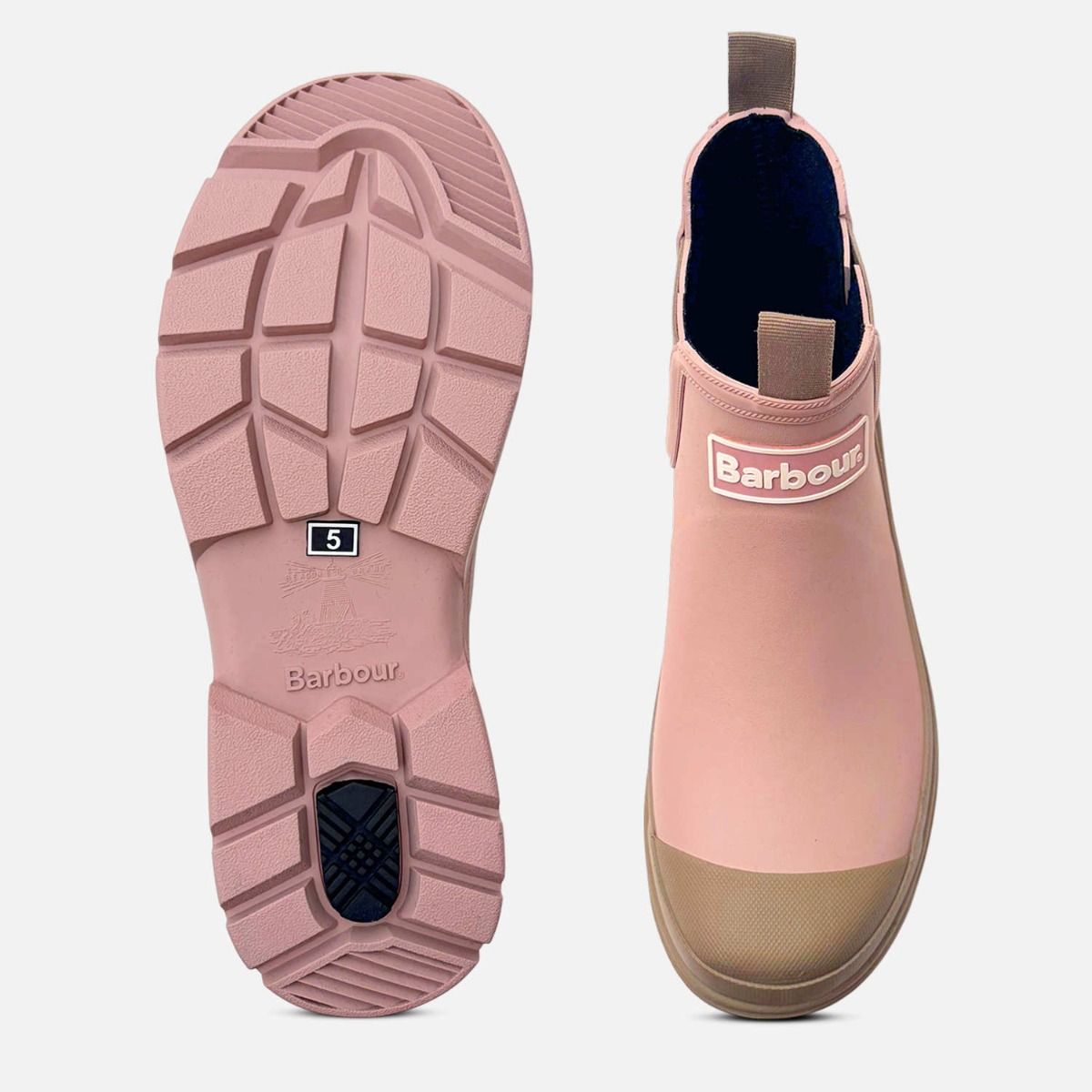 Barbour Pink & Beige Nimbus Chelsea Boot Waterproof Wellies