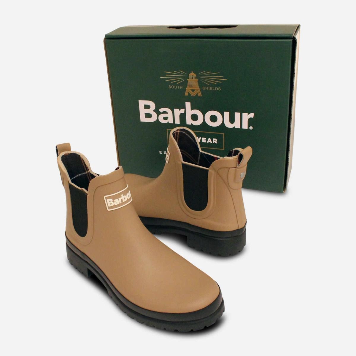 Barbour Womens Putty Wellington Chelsea Boots