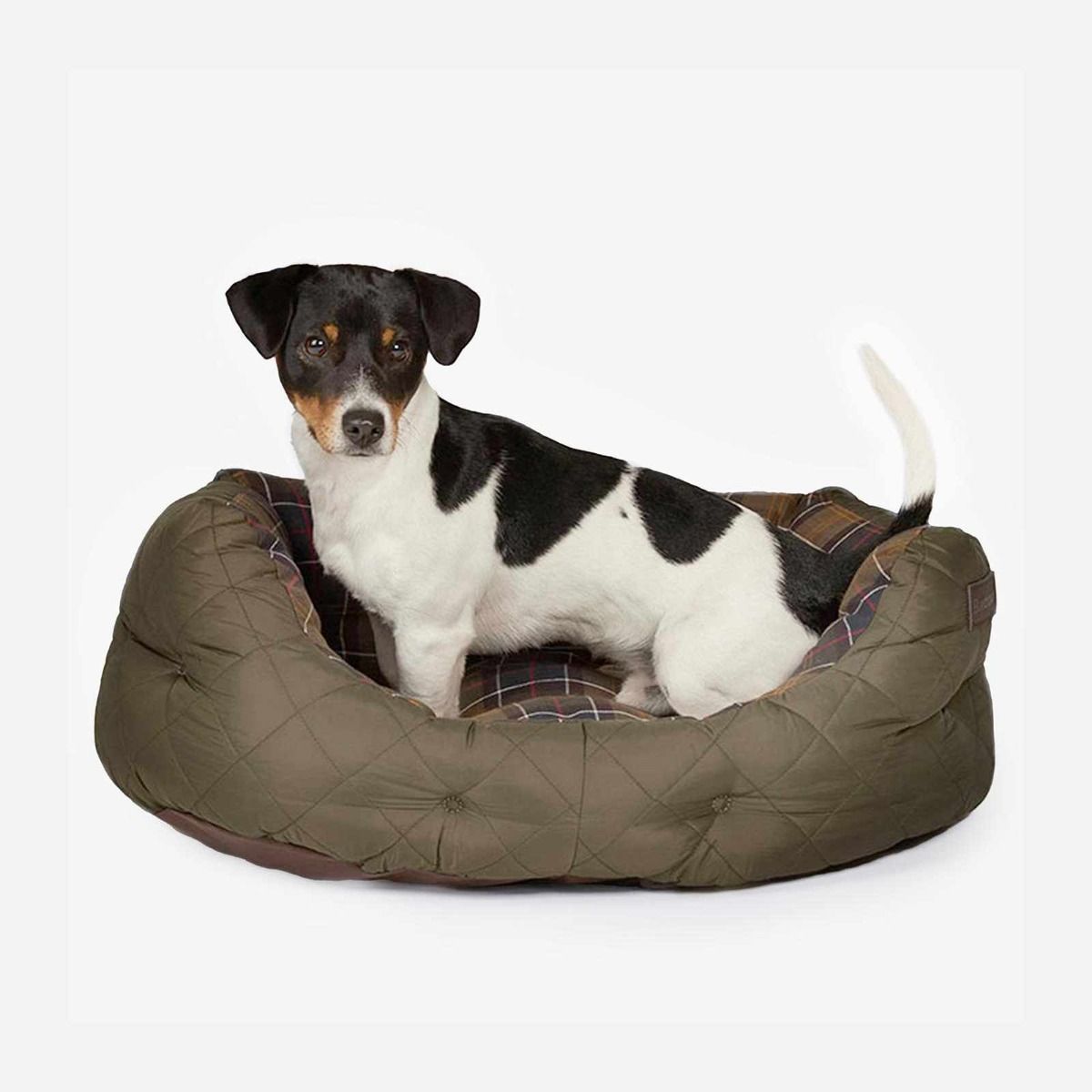 Barbour Made in England Olive Quilted Dog Bed