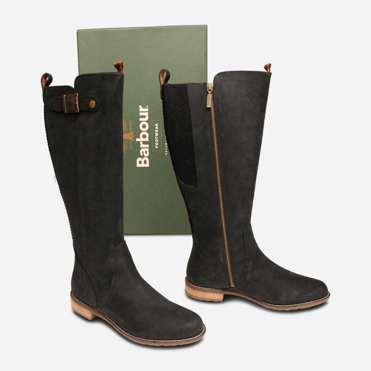 Barbour Designer Matt Black Nubuck Rebecca II Boots