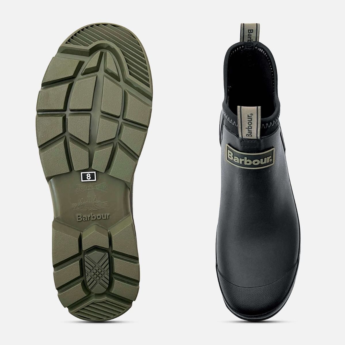 Barbour Mens Black Waterproof Wellington Chelsea Boots