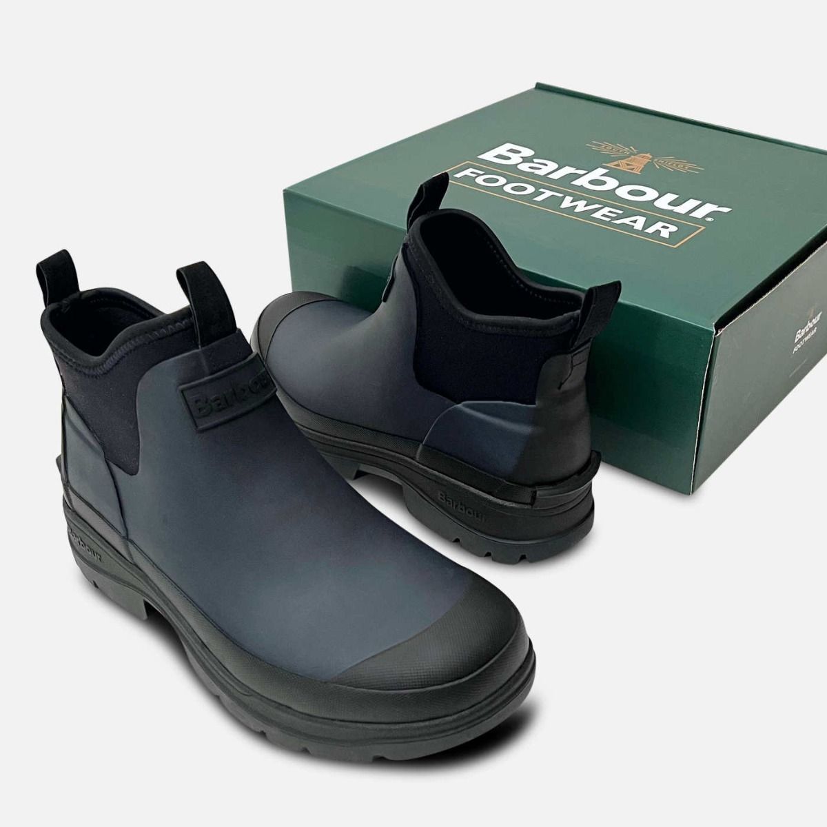 Barbour Navy Blue Mens Waterproof Wellington Chelsea Boot