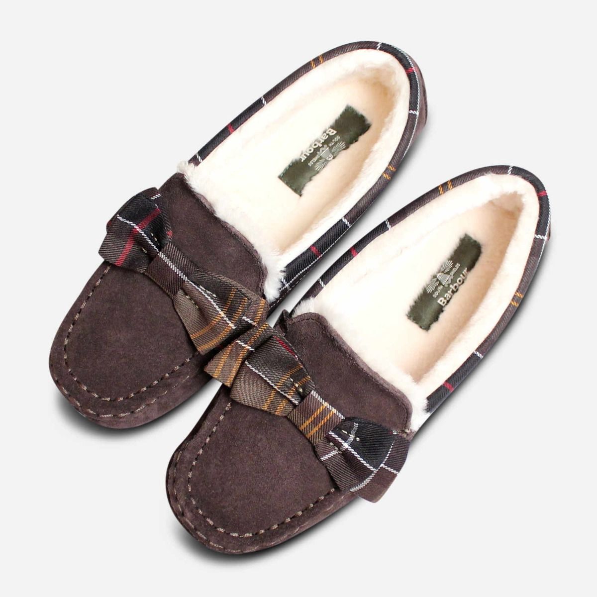 Barbour Sadie 2 Warm Lined Slippers in Brown Suede