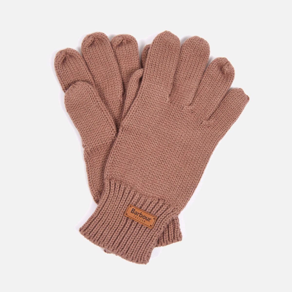 Barbour Scarf & Glove Gift Set in Taupe Tartan Knit