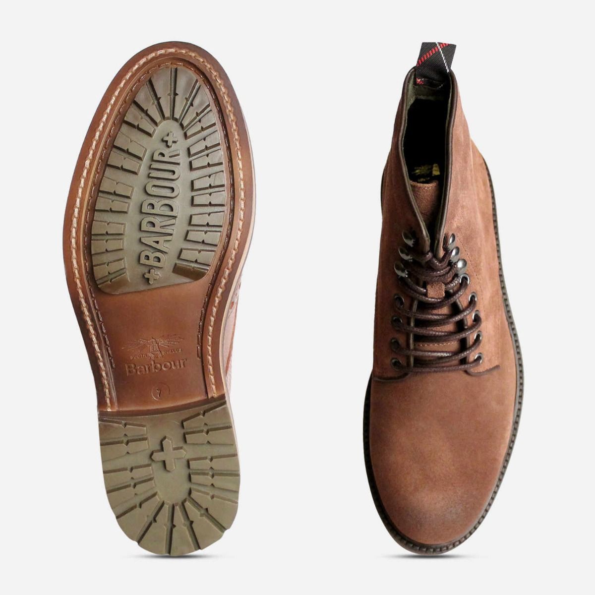 Barbour Tobacco Suede Mens Seaburn Lace Derby Boots