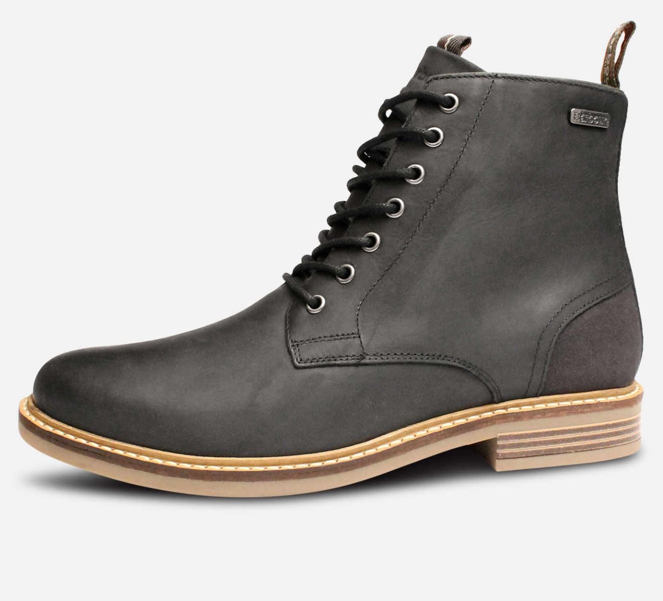 BARBOUR Round Toe Black Waxy Seaham Lace & Zip Boots Barbour Round Toe Black Waxy Seaham Lace & Zip Boots main image 2