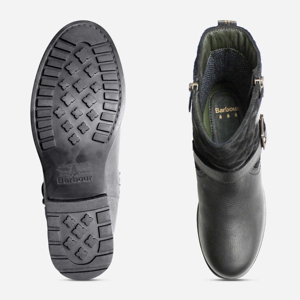 Barbour Sienna II Waxy Black Quilted Ankle Boots