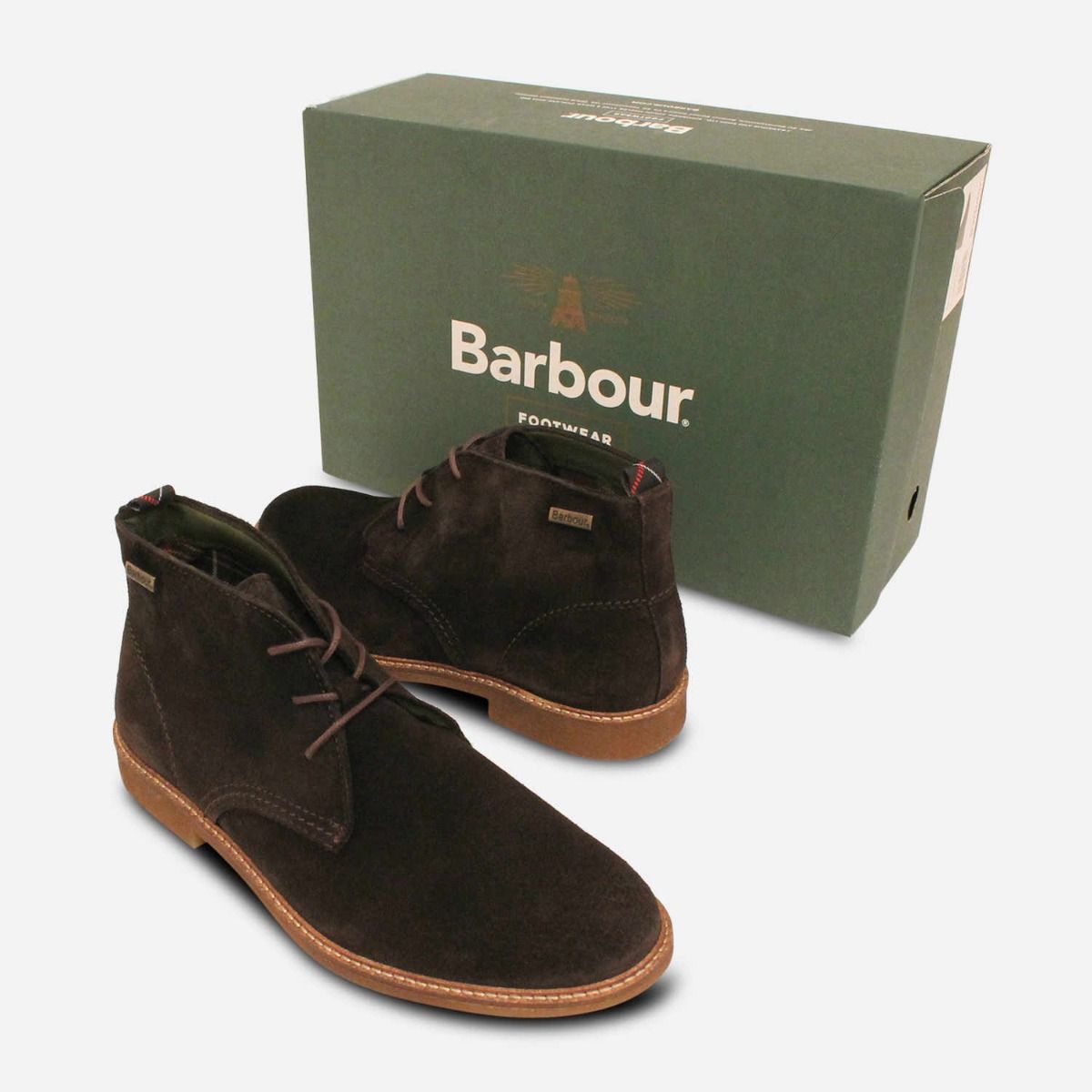 Barbour Chocolate Brown Suede Lace Up Chukka Boots
