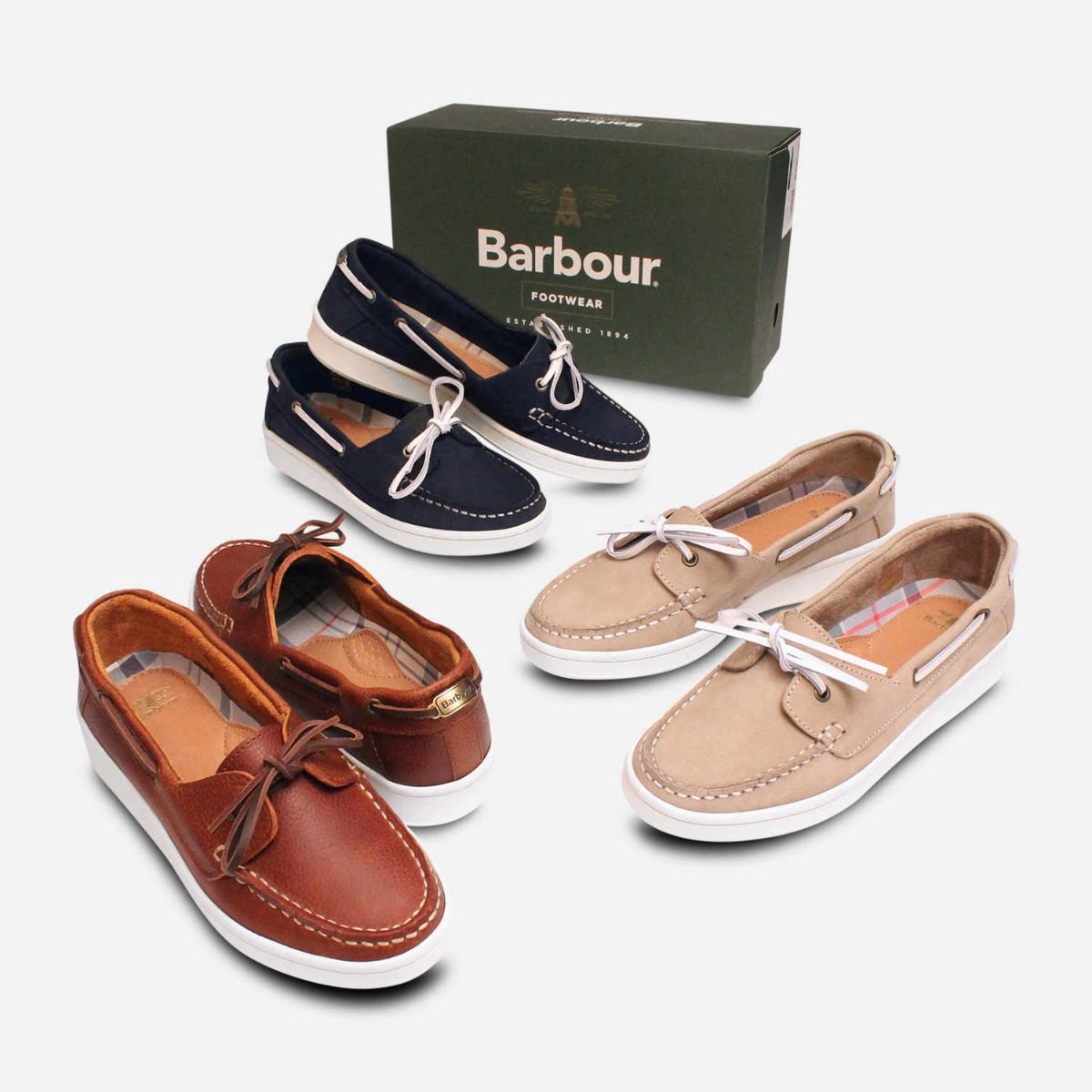 Barbour Miranda II Light Grey Nubuck Boat Shoes