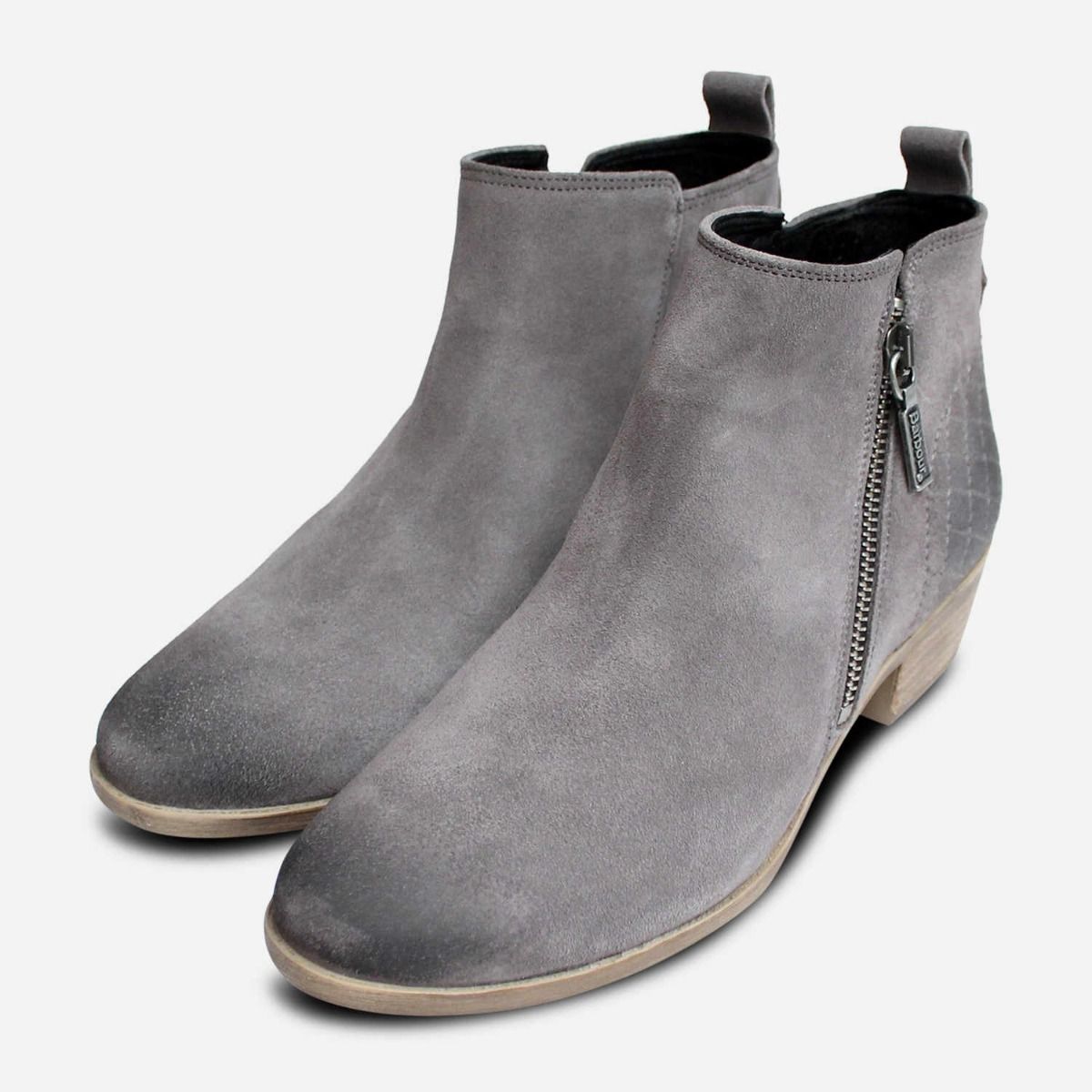 Brusque Grey Leather Boots/Sneakers w/Zipper Gray Women Suede Ankle Boots With Side Zipper Gray Color Low  main image 4