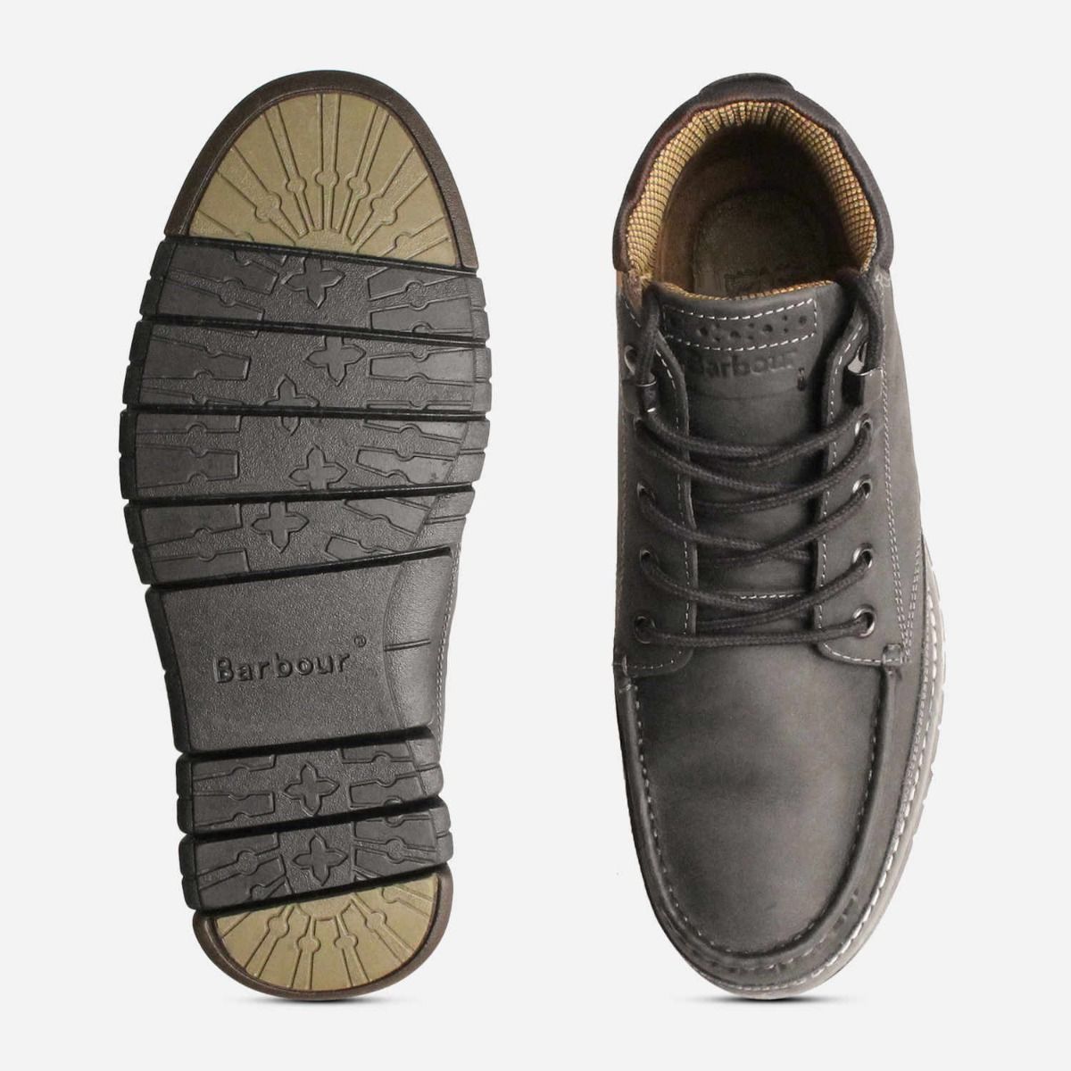 Barbour Designer Victory Lace Up Boots in Black Nubuck