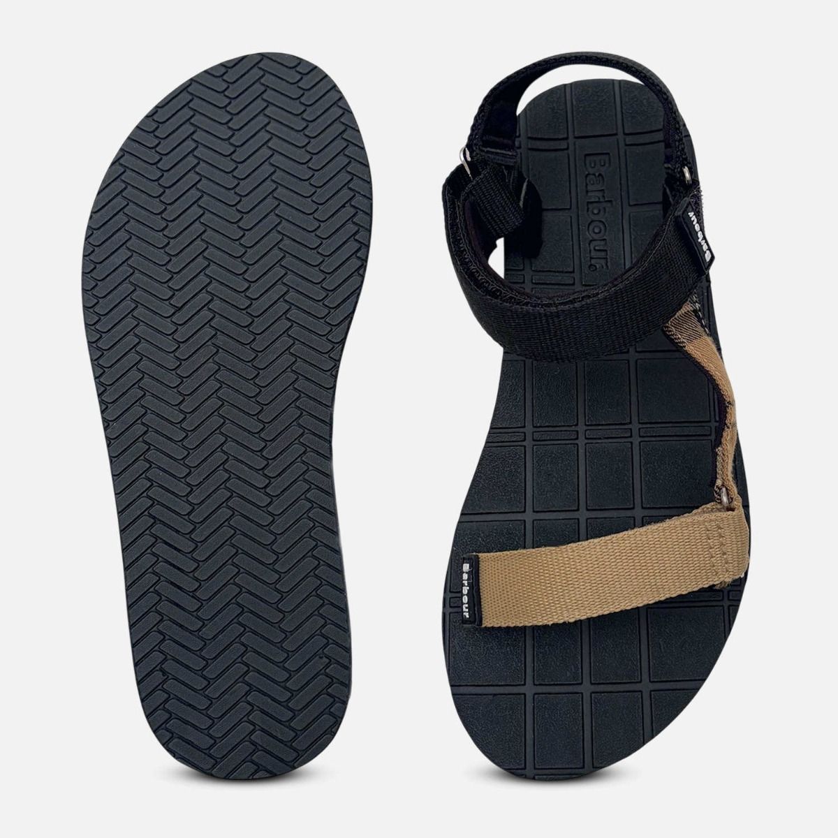 Barbour Classic Tartan Mila Strap Summer Sandals in Black