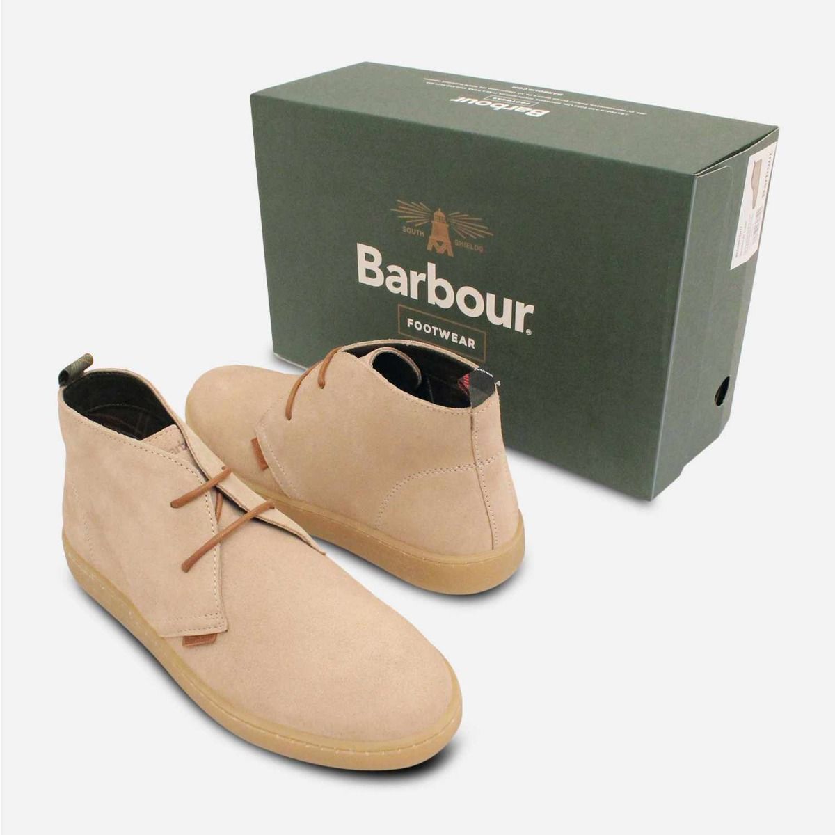 Barbour Sand Suede Designer Mens Chukka Boots