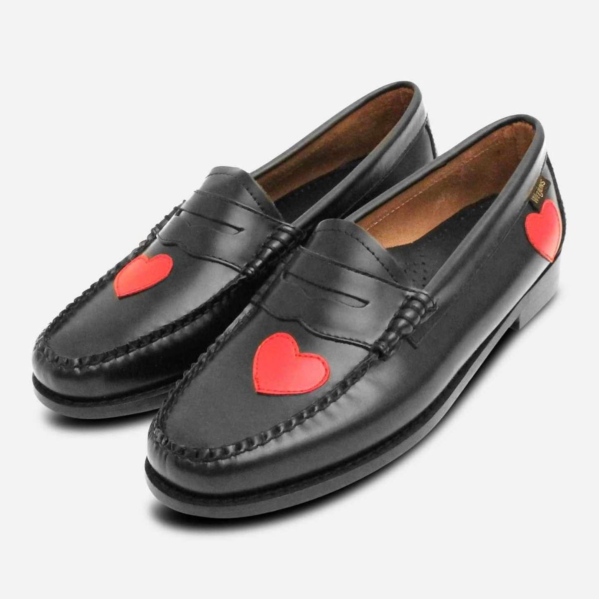 Grunt Style Black and Red Men\'s Loafers Calum Black/White/Red Leather Penny Loafers main image 4