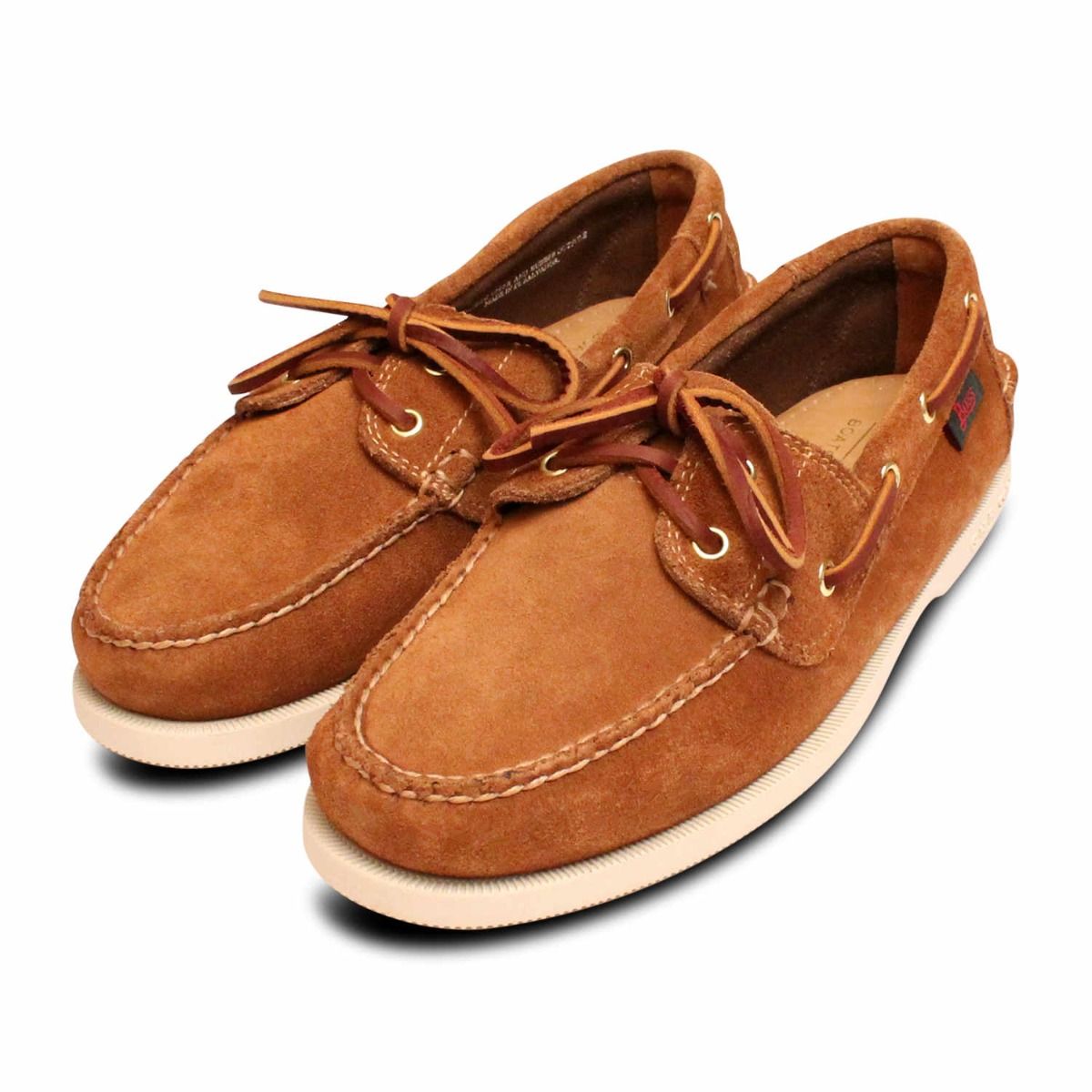 G.H. Bass Mens Size 9 Mocs Originals Leather & Suede Boat Shoes In Tan/Brown Wit Luxury Light Brown Suede Bass Boat Shoes for Men main image 4