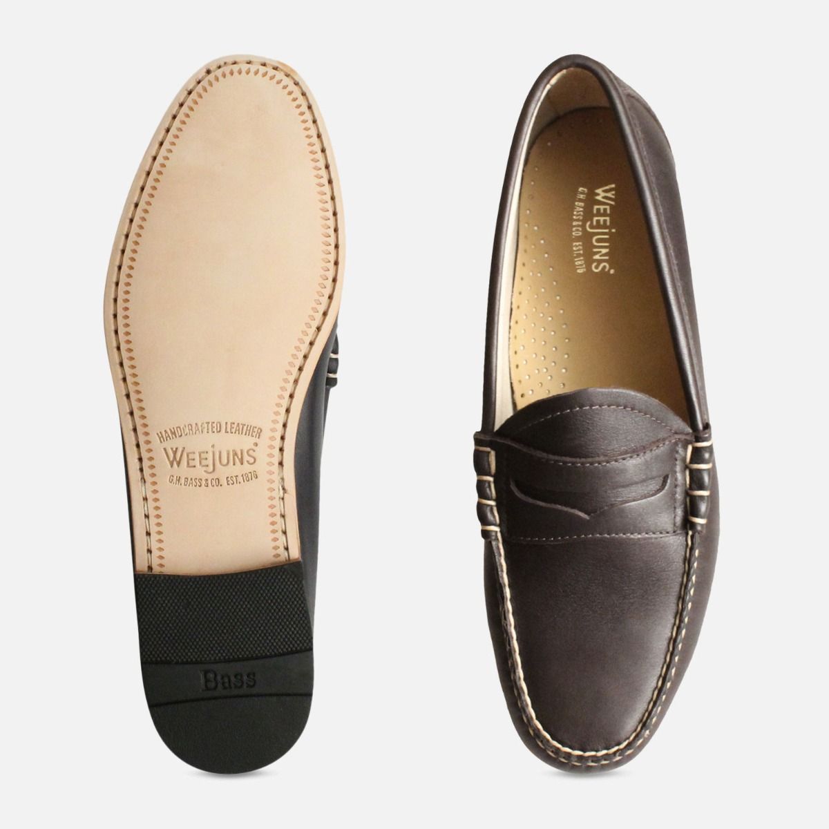 Brown Leather Larson Loafers by GH Bass Weejuns