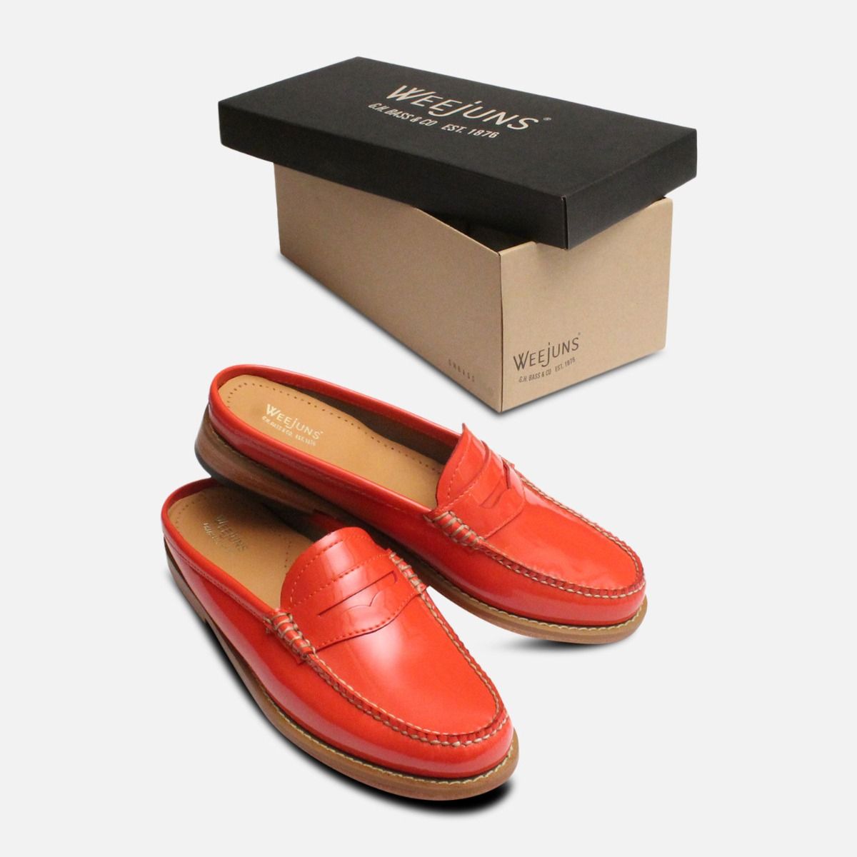 Bass Penny Slides for Women in Lipstick Leather